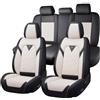 Generic Copri Sedile Auto Universale Per Jeep Renegade 2015-2022 2023 2024 2025, Coprisedili Auto Impermeabile Traspirante，Pelle Nappa，Resistente All'usura(Cream white)