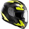 HJC 101174M Casco Moto, Nero/Giallo Fluo, M