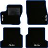 QUEMAR Tappetini Auto compatibili con Ford Kuga II 2013-2019 / Kit Tappeti in Moquette e Gomma su Misura (Set 2 Anteriori + 2 Posteriori) / Ricami e Colori Personalizzati (4 Ricami, Bordo Blu)