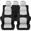 Auto Accessori Lupex A20 Coprisedili Universali Auto, Modello Design Trapuntato, Kit Fodere anteriori, posteriori e copri poggiatesta, sedile Automobile (Bianco Nero)