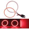Qasim 1-Pair 70MM 60SMD COB LED Halo anello occhi di angelo ha condotto il faro di giorno dell'automobile luce corrente DRL con paralume coperchio rosso 12V a 24V DC