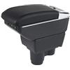 YJYWZH Bracciolo per Dacia Duster 2019-2023 con 7 USB e Portabicchieri | 6 Porte USB e 1 USB-C, Portabicchieri, Doppio vano portaoggetti, Bracciolo centrale, Pelle PU, Base specifica per veicolo