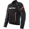 Dainese - Air Frame 3 Tex Jacket, Giacca da Moto Estiva in Tessuto, con Fodera Antivento, Uomo, Nero/Nero/Rosso-Fluo, 62