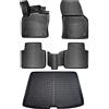 ELMASLINE 3D Tappetini Gomma e Vasca Baule per VW Tiguan Allspace (pianale di carico superiore) 5 posti | 2016-2024 | Tappetini Auto | Vasca per il bagagliaio | Accessori auto