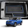 CDEFG Compatibile con Jeep Compass 2021-2024 Vano Portaoggetti Bracciolo Scatola di Controllo Centrale del Bracciolo Scatola di Immagazzinaggio Organizer con Tappetino Antiscivolo Accessori (Blu)