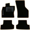 QUEMAR Tappetini Auto compatibili con Seat Leon III 5F 2012-2019/ Kit Tappeti in Moquette e Gomma su Misura (Set 2 Anteriori + 2 Posteriori)/ Ricami e Colori Personalizzati (1 Ricamo, Bordo Beige)