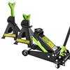 Partenopea Kit Cric CRICK martinetto idraulico sollevatore per auto portata max 3.5T con alzata MAX 50CM con coppia di cavalletti portata Max 3 Ton per auto garage BY JBM