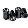 SVV Set di 4 tappi per valvole in alluminio per Suzuki Opel Landrover Mazda Mercedes AMG Logo per auto, bicicletta, moto Coperchio in metallo (Mazda nero)