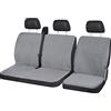 Lupex Shop Set Coprisedili Universali per Furgone 3 Posti misto Cotone poliestere, singolo + doppio, Cintura Alta, colore Grigio chiaro