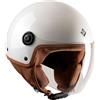 Tucano Urbano casco demi jet unisex EL'JETTIN 6.0. Casco moto in policarbonato, casco scooter small fit. Calotta XS-M ed L-XXL. Casco estate inverno. Casco omologato ECE 22.06 Bianco perla Tg. M