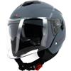 Generico Scotland Casco Moto Hero 2206, Grigio Lucido, con Visiera Protettiva (L)