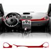KUNGKIC Per Renault Clio 3 2006-2012 Console Centrale Auto in Fibra di Carbonio Bocchette di Ventilazione Laterali Co-Pilota Strisce Decorative Trim Adesivi Accessori Interni, Regalo (Rosso)