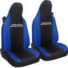 Susy Shop Coprisedili Auto Compatibili Per Smart fortwo, 450 451 e 453, Set 2 Fodere Anteriori, Con Logo Auto Ricamato Sullo Schienale, Lavorazione MADE IN ITALY (Nero/Blu Royal)