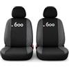 Auto Accessori Lupex Coprisedili compatibili con Seicento 600 (1998 al 2010) - Set Anteriori in Tessuto Policotone, Protezione Sedili, Facile Installazione, Made in Italy (Nero - Grigio Scuro)