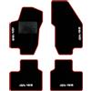 QUEMAR Tappetini Auto per Alfa Romeo 156, Bordo Rosso, 4 Ricami | 1997-2007 / Kit Tappeti Moquette e Gomma su Misura / Set 2 Anteriori + 2 Posteriori / Ricami e Colori Personalizzati