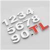 ANNBCDL Decalcomania Standard for cilindrata Auto 1.0 .2 .4 .5 .6 .8 3. LT Accessori for Adesivi Emblema Distintivo for Baule in Metallo(Silver,3.0T)