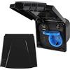 Generisch Presa esterna multifunzione per camper, roulotte, camper, 220 V, 230 V, antenna satellitare USB HDMI, colore: nero