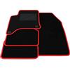Somer Car Kit Tappetini Auto compatibili con Peugeot 208 Hybrid 2023-2026 | Set Tappeti in Moquette, Tappeto auto su misura, bordo rosso