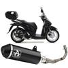 MOTOTOPGUN arrow 53534ann+53081mi, terminale e collettore, impianto completo omologato open urban alluminio nero nero, compatibile con moto honda sh 125 i 2020 2021 2022 2023 mototopgun