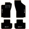 QUEMAR Tappetini Auto per Alfa Romeo GT, Bordo Beige, 4 Ricami | 2003-2010 / Kit Tappeti Moquette e Gomma su Misura / Set 2 Anteriori + 2 Posteriori / Ricami e Colori Personalizzati