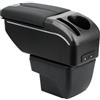 ZENVI Braccioli Compatible with Seat Arona Braccioli Console Centrale Organizer Immagazzinaggio Scatola Stile Doppia Porta Utilizzabile Per Autisti Supporto Gomito (Stile Nero)