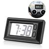Brrnoo Orologio digitale LCD con display data e ora per auto calendario elettronico da cruscotto con supporto adesivo