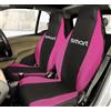 Rebeca Shop® Coprisedili Auto Compatibili per Smart | Made in Italy | Set Copri-sedile Anteriori Coppia (w450 - Prima Serie, Nero/Fucsia)