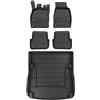 MOTOS Set di tappetini in gomma e tappetini per il bagagliaio per Audi A6 C6 2006-2011 Migliorare il comfort di viaggio con tappetino antiscivolo auto 3D- tappetini per tutte le stagioni auto, protezi