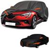 generico Telo copriauto esterni Compatibile con Renault Clio 5 2019-2025,antivento,antipioggia,antineve,antisole impermeabile,protezione per tutte le stagioni (black orange)