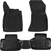 J&J AUTOMOTIVE Tappetini Auto in Gomma su Misura per Audi Q5 2 FY 2017-2024., Set da 4 Pezzi, Bordo Alto 4 cm, Antiscivolo, Inodore, Colore Nero