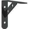 vidaXL Staffe per Mensola 4 pz 15x2,5x11,5 cm in Acciaio Inox Nero, staffa per ripiano, staffa per mensola in metallo, supporto per ripiano
