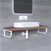 Mai & Mai Supporto da Parete per Lavandino Lavabo d'Appoggio Mensole WH03 Reggimensola Porta-Asciugamano in Acciaio Inossidabile BTH: 48x2,5x15cm, Bianco
