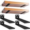 YFCVIP 4 Supporti per Scaffali, 30 cm Staffe per Mensole Pesanti, Reggimensola Legno per Montaggio a Parete, Portata 70 Kg (Nero) 12in