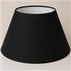 Generico 45 cm Paralume, Tessuto di Cotone con PVC Bianco, Prodotto Artigianale, per Lampada da Tavolo, Piantana (Nero)