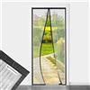DESIGN4DOOR Zanzariera Magnetica 125 x 260 cm per Porta Finestra, Ultima Versione di Tenda Zanzariera con Magneti, Proteggete la Vostra Famiglia Dalle Zanzare, Nero