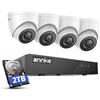 ANNKE Kit Videosorveglianza PoE Ultra HD 8CH 4K NVR con 2TB Disco Rigido H.265+ 4x Telecamere IP 5MP 3K Sistema Esterno EXIR Visione Notturna, Rilevamento Intelligente di Uomo e Veicolo