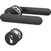 Amerdeco Maniglia per Porta Nera in Alluminio - Set PZ per Porta Blindata, Maniglia Porta Blindata Elegante UK0054