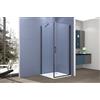 Taco Box doccia 2 lati 90x90 cm fisso + porta 1 battente H200 cm cristallo 6mm profilo Nero Opaco LUCIO