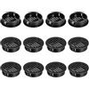QUARKZMAN 12Pezzi 35mm/1.38 Griglie di Aerazione Circolari per Soffitto, Copertura di Ventola per Soffitto in Plastica, Griglia Tonda con Fori a Maglie per Bagno Cucina Armadio, Nero