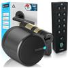 tedee GO2 Alu Serratura Smart con Impronta Digitale, Codice PIN e Cilindro Classe 6 Antieffrazione | Sblocco Automatico | Senza Cambio Cilindro | Compatibile con Matter, Alexa, Google, Apple