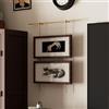 Blazea Binario Quadri Asta per Appendere Quadri in Oro con Catene, Kit Binario da Parete in Ottone Anticato, Barra per Specchi per Foto e Opere D'arte(90cm/35.4in/3ft)