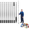 Yuragim Asta telescopica da 3,6 m, asta di prolunga allungabile in 9 pezzi, asta telescopica divisibile, in acciaio inox, per rullo di vernice, rullo per pittura, strumento di pittura, manico
