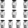 XINMEIWEN Confezione da 10 raccordi pneumatici da 1/8 NPT filettatura maschio 4 mm PC4-N1