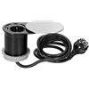 Orno OR-AE-1336/B(GS) - Ciabatta elettrica a scomparsa a 3 ingressi, 2500 W, colore: Nero/Argento, Argento 2500.00W, 230.00V (Nero)