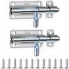 Zyluniy Slide Bolt con Viti, 2 Pezzi Chiavistello Scorrevole Inox, Chiavistello con Viti, Chiusura Cancello Esterno e Interni, Bullone Serratura Porta Chiavistello in Legno per Camera Letto,Recinzio