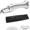 BUERPINKING Coltello da tappeto con lama trapezoidale e custodia nera, lama per tappeti, coltello da carta da parati, taglierino professionale, adatto per il taglio di strisce decorative in PVC/metallo