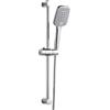 OFFO Saliscendi Doccia,Asta Doccia 60 cm,Saliscendi Doccia con Soffione,Asta Doccia con Soffione e Quadrato Doccetta con 3 Tipi di Getto e Flessibile da 1,6 m, Cromo
