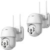 K2 STORE - 2 PEZZI TELECAMERA IP CAM PTZ WIFI CAMERA DOME WIRELESS ESTERNO SPEED ZOOM CON APPLICAZIONE ICSEE PER AMBIENTI INTERNO ED ESTERNI