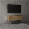 doporro Mobile Porta TV Sospeso 100 cm con Anta Marrone Chiaro, Credenza Bassa da Soggiorno Salotto, Madia Consolle per TV Fernsehschrank02