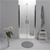 Auria Porta Doccia Saloon 90 x 195 cm - Vetro Temperato 6 mm Trasparente, Profilo Cromato, Apertura Interna/Esterna, Chiusura Magnetica e Sistema Antigoccia - Facile da Pulire